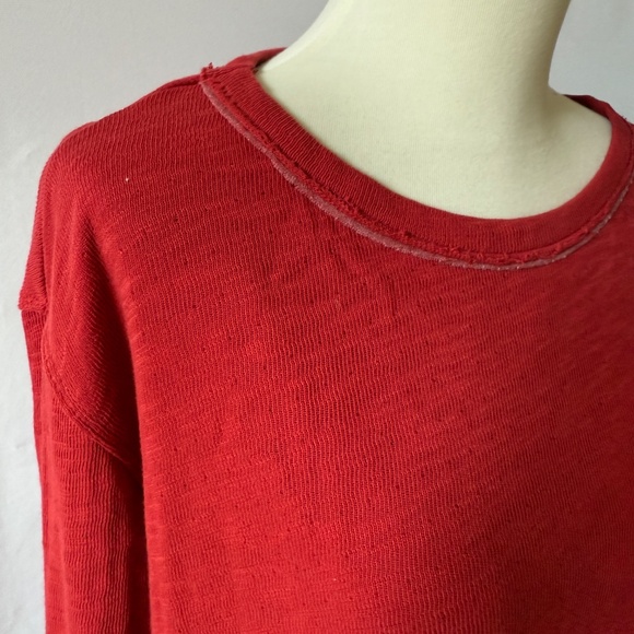 NORTH STAR BASE TEE SHIRT CREWNECK PREPPY CASUAL WEEKEND WEAR RAW EDGES RED 1-S - Picture 5 of 12